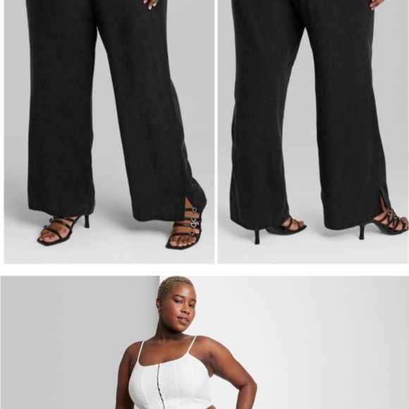 NWT wild fable xxl wide leg linen pants, black - Picture 2 of 2